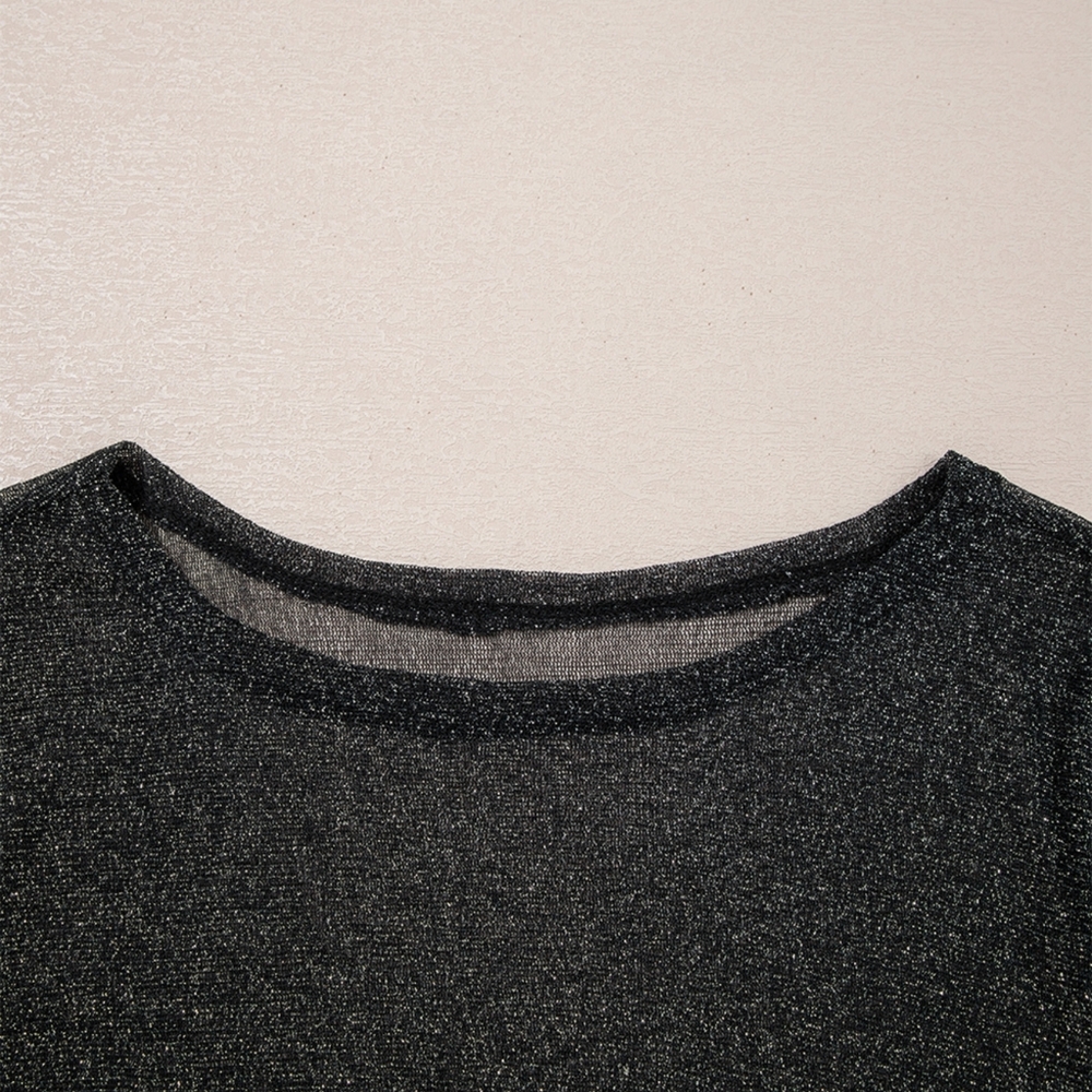 Black Sheer Glitter Top - Picture 4 of 9